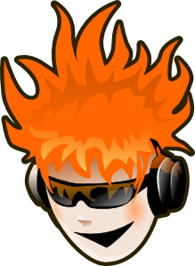 Headphones character with flame hair image